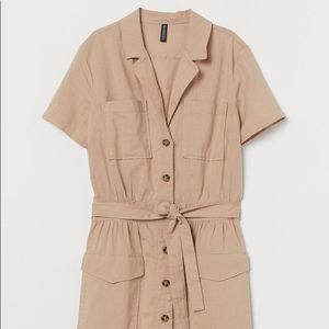 H&M Linen-Look Utility Shirt Dress